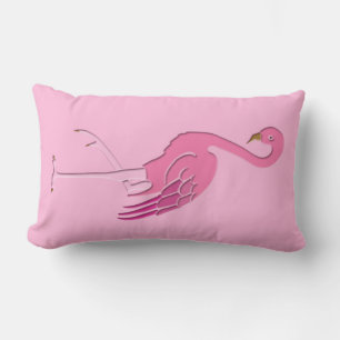 Pretty pink flamingo lumbar cushion