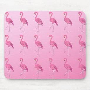 Pretty pink flamingo mouse pad
