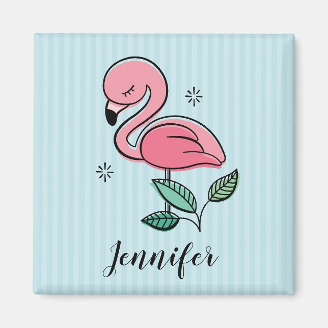 Pretty Pink Flamingos Magnet (Front)