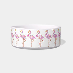 Pretty Pink Flamingos Pet Bowl
