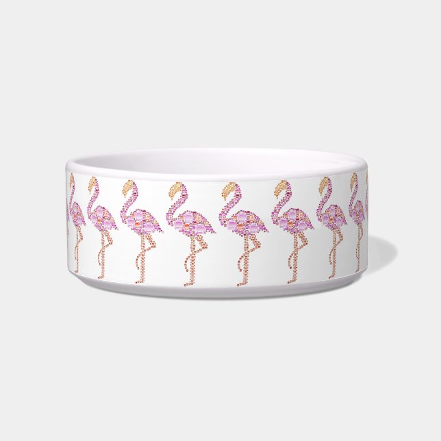 Pretty Pink Flamingos Pet Bowl (Front)