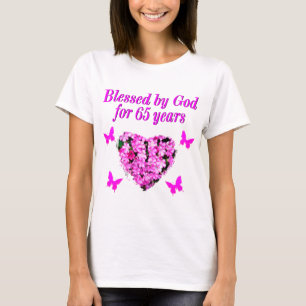 PRETTY PINK FLORAL 65TH BIRTHDAY DESIGN T-Shirt