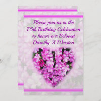 PRETTY PINK FLORAL 75TH BIRTHDAY INVITATION