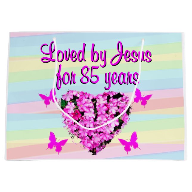 PRETTY PINK FLORAL 85TH BIRTHDAY GIFT BAGS (Front)