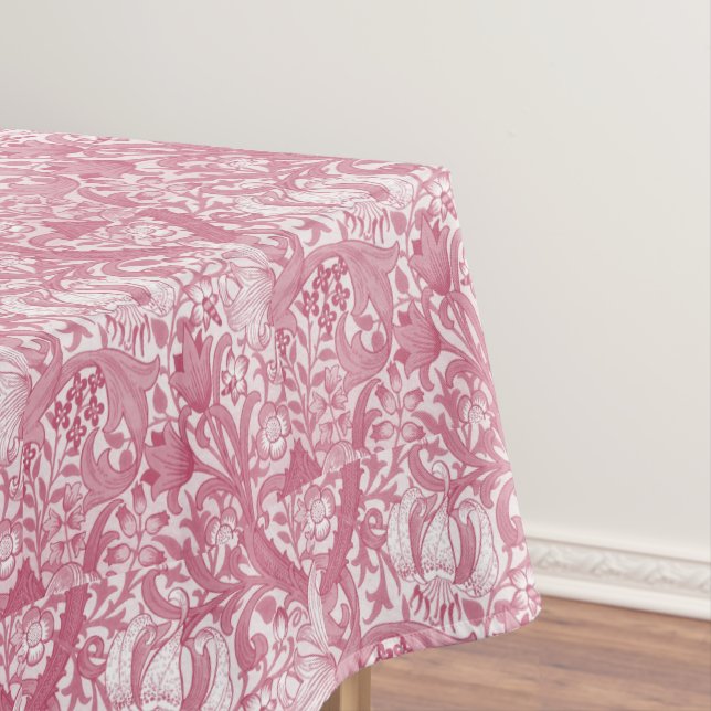 Pretty Pink Floral Abstract Pattern Rectangle Tablecloth (In Situ)