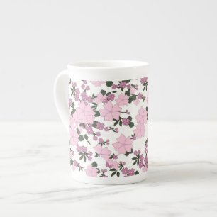 Pretty Pink Floral Bone China Mug