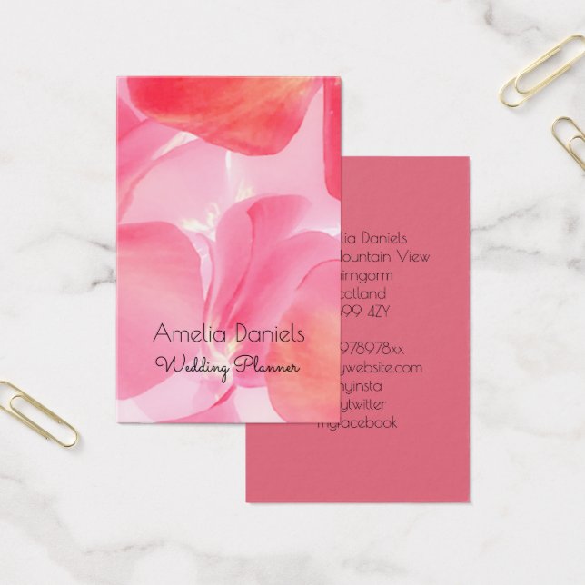 Pretty Pink Floral Business Card (Office)