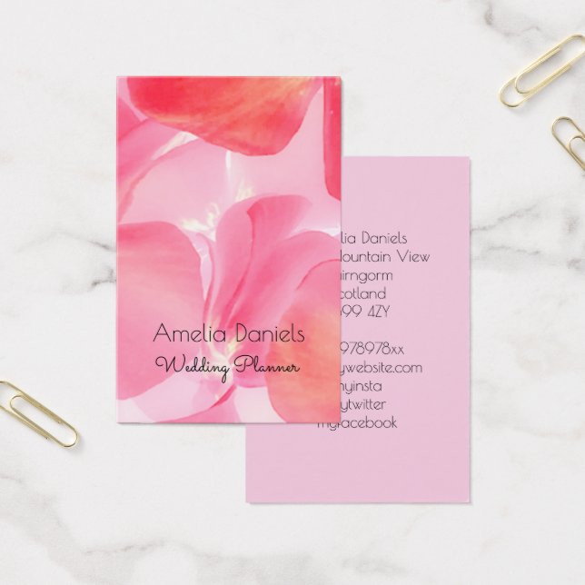 Pretty Pink Floral Business Card (Office)