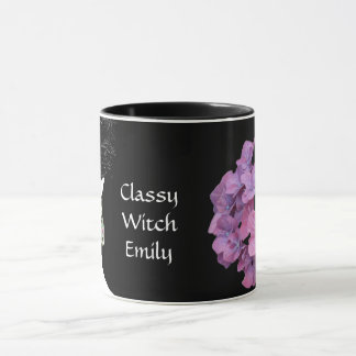 Pretty pink floral fashion girl face femme mug