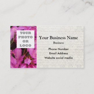 Pretty pink floral flower photo template business card