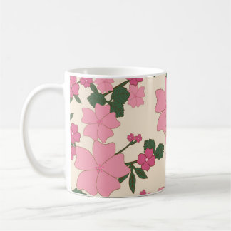 Pretty Pink Floral Flowers Coffee Mug