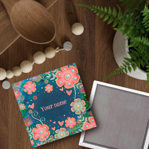 Pretty Pink Floral Hearts Customised Inspirivity Magnet