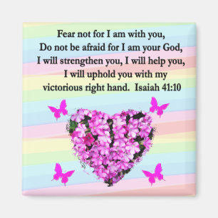 PRETTY PINK FLORAL ISAIAH 41:10 DESIGN MAGNET