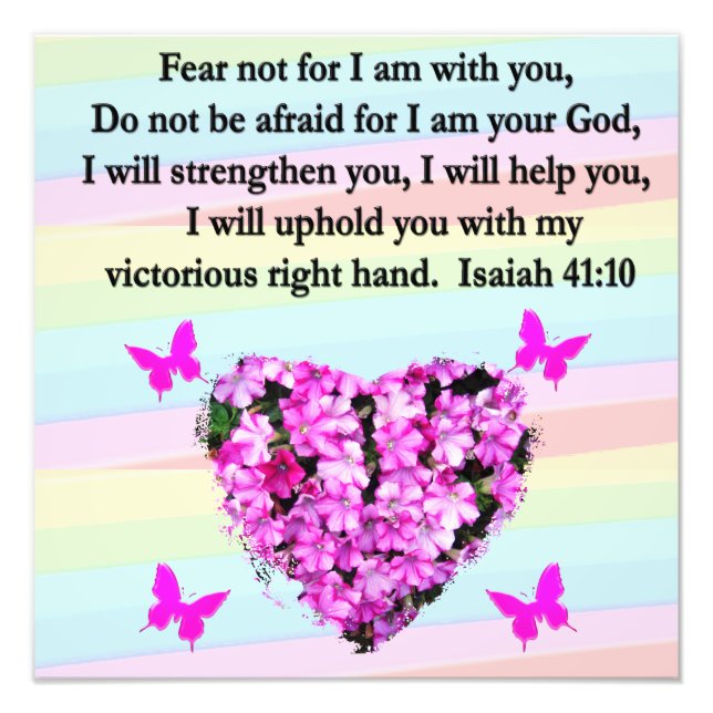 PRETTY PINK FLORAL ISAIAH 41:10 DESIGN PHOTO PRINT (Front)