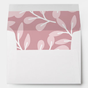 Pretty pink floral lined wedding invitation envelope