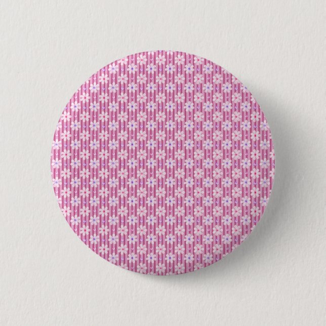 Pretty Pink Floral Pattern 6 Cm Round Badge (Front)