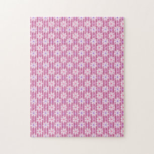Pretty Pink Floral Pattern Jigsaw Puzzle