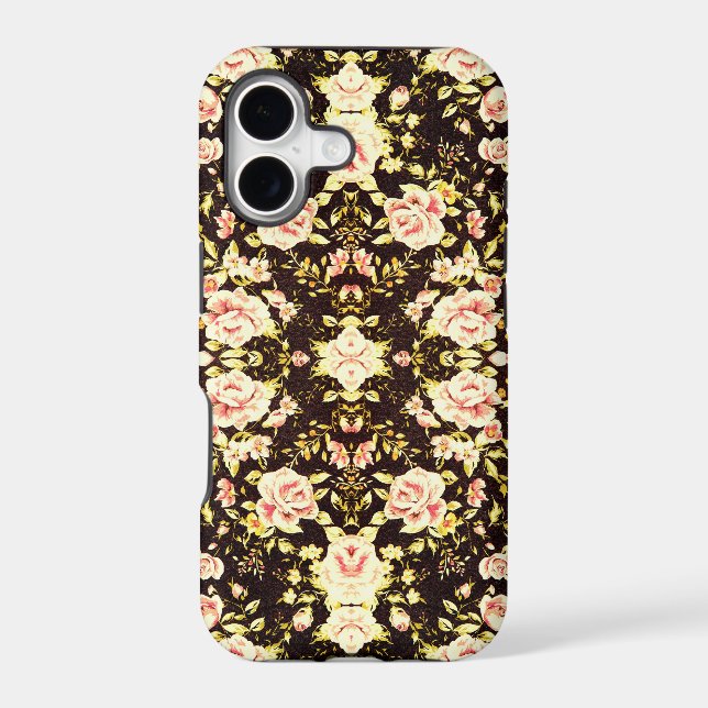 Pretty Pink Floral Pattern, yellow (Back)