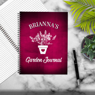Pretty Pink & Floral Personalized Tote Notebook