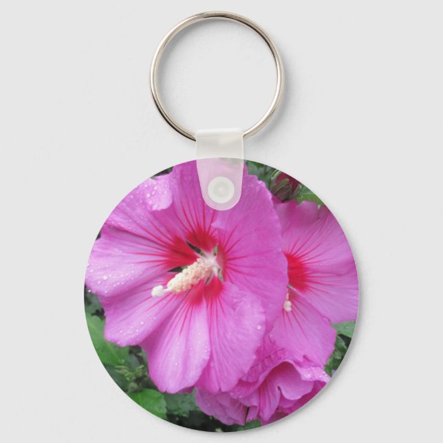 Pretty Pink Floral Photography Key Ring (Front)