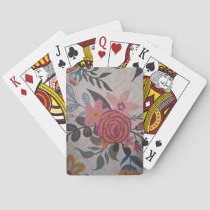 Pretty pink floral Poker playing card set