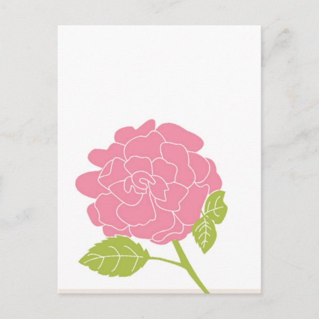 Pretty Pink Floral Postcard (Front)