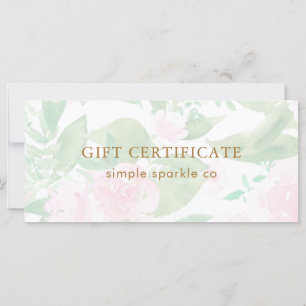 Pretty Pink Floral Print Gift Certificate