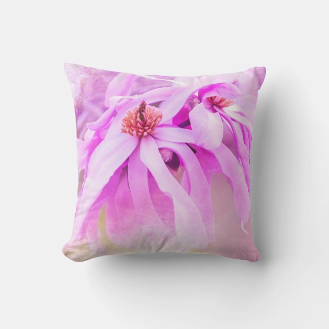 Pretty Pink Flower Blossoms Cushion (Front)
