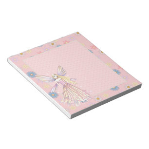 Pretty Pink Flower Fairy Notepad