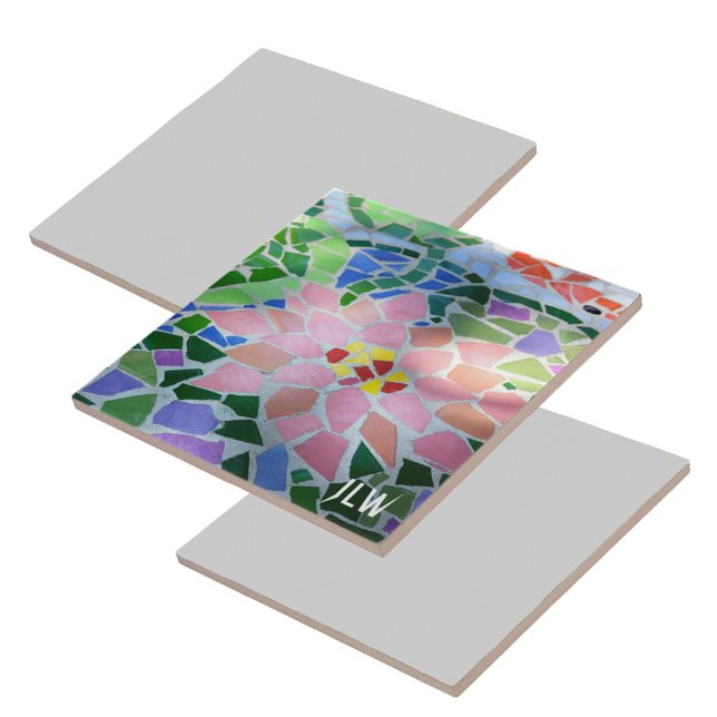 Pretty Pink Flower in Koi Fish Pond Colourful Zen Ceramic Tile (Creator Uploaded)