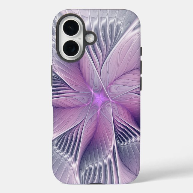 Pretty Pink Flower Modern Abstract Fractal Art Case-Mate iPhone Case (Back)
