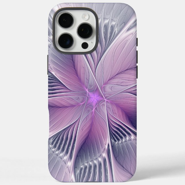 Pretty Pink Flower Modern Abstract Fractal Art Case-Mate iPhone Case (Back)