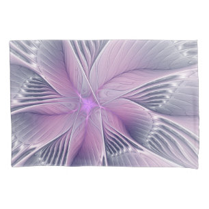 Pretty Pink Flower Modern Abstract Fractal Art Pillowcase