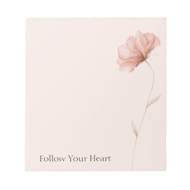 Pretty Pink Flower Notepad (Front)