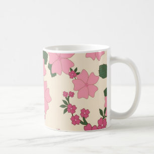 Pretty Pink Flower Pattern Coffee Mug