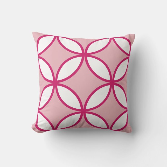 Pretty pink flower petal pattern on pink cushion (Front)