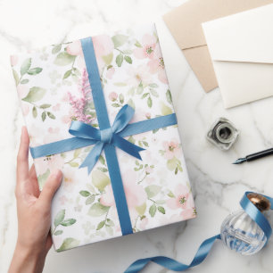 Pretty Pink Flowers Birthday Wrapping Paper