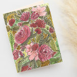 Pretty Pink Flowers Blank Note Card<br><div class="desc">This lovely card features original artwork of pink and yellow flowers in watercolor and ink.</div>