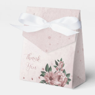pretty pink flowers botanical wedding favour box