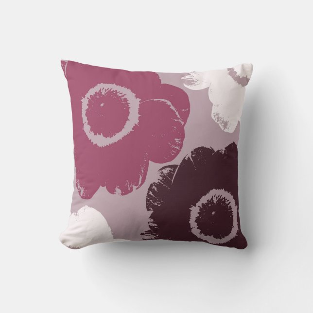 Pretty Pink Flowers Cushion (Front)