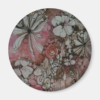Pretty pink flowers magnet