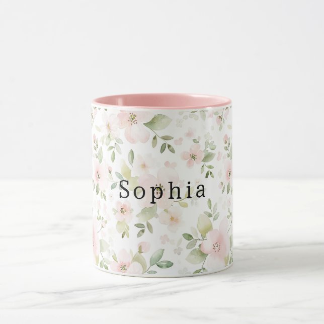 Pretty Pink Flowers Mug (Center)