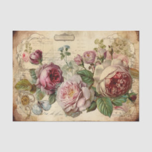 Pretty Pink Flowers Tissue Paper
