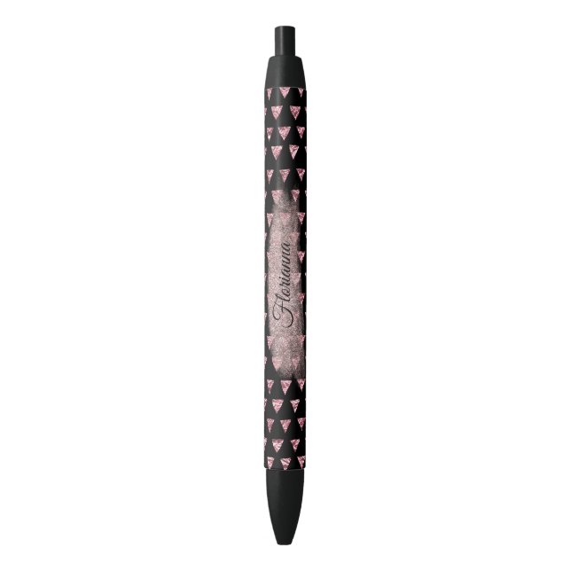 Pretty Pink Foil Abstract - Personalise All Opt Black Ink Pen (Front Vertical)
