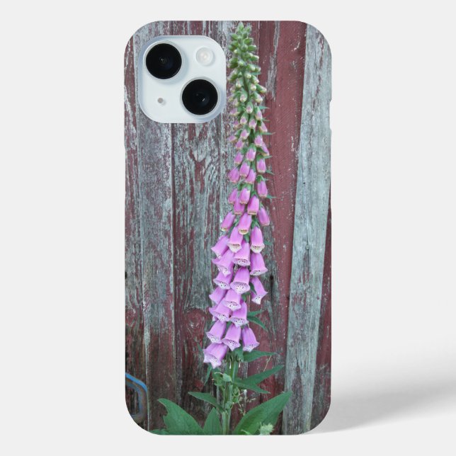 Pretty Pink Foxglove and Old Barn Case-Mate iPhone Case (Back)