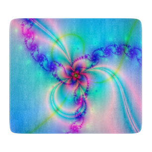 Pretty Pink Fractal Flower Cutting Board