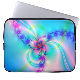 Pretty Pink Fractal Flower Laptop Sleeve