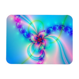 Pretty Pink Fractal Flower Magnet