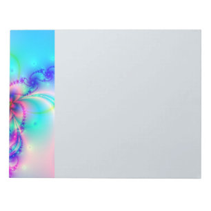 Pretty Pink Fractal Flower Notepad