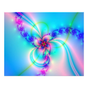 Pretty Pink Fractal Flower Photo Print
